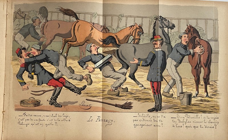 Journal Le Monde Plaisant 1881 Par Lavrate Le Pansage Des Chevaux NÂ° 159