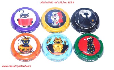 SERIE DE 6 CAPSULES DE CHAMPAGNE - JOSE MARC N°152.f au 152.k