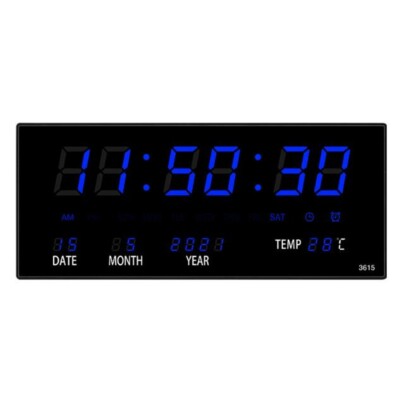 Large Screen Digital Wall Clock LED Display Desk Time Temperature Calendar Date