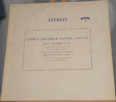 George Frederick Handel Royal Fireworks Music MHS 511 Vinyl LP [FREE SHIPPING]!