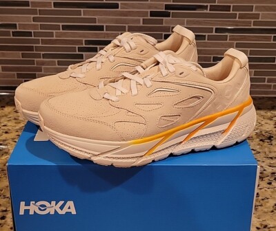 Hoka U Clifton L Suede Eggnog/Sunburst 1122571 Sz Mens 10/Womens 11 Running Shoe
