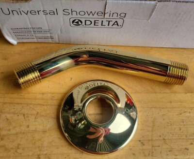Delta 6 inch  U4993-PB Shower Arm and Flange, Polished Brass