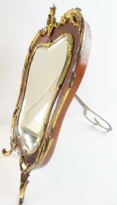 1840 French Bronze and Faux Tortoise Table Top Easel Vanity Mirror