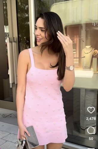 ZARA NEW WOMAN STRAPPY KNIT MINI DRESS WITH PEARL BEADS PINK