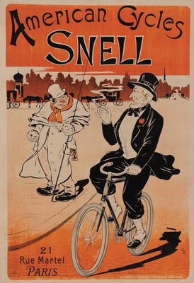 Original Vintage French Poster "American Cycles Snell", Oge ca. 1897