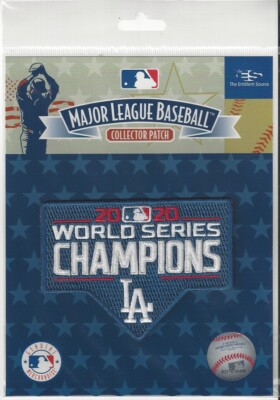 2020 Los Angeles Dodgers World Series Champions Jersey Patch in Pkg 4'' x 2 3/4''