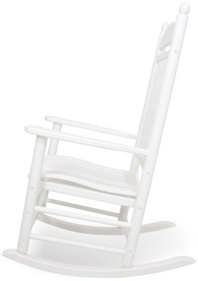Patio Rocking Chair UV Protected Water-Weather Resistant Plastic Frame White