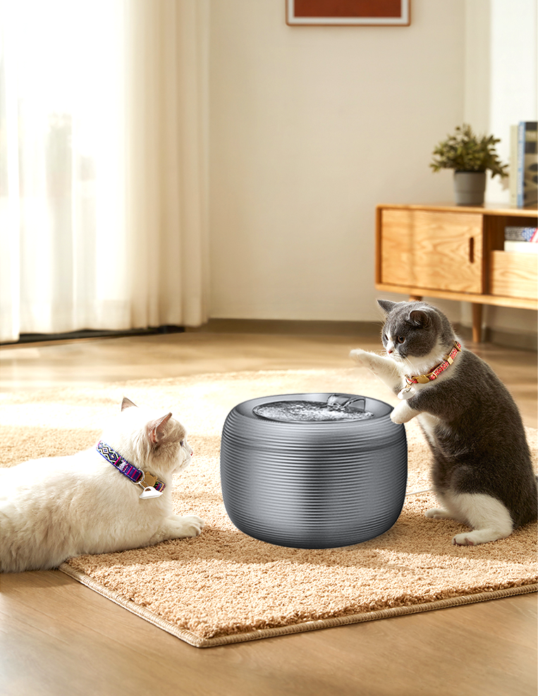 2.5 L  Translucent Pet Drinking Water Fountain Waterer for Cats Dogs-3 Colors 4U