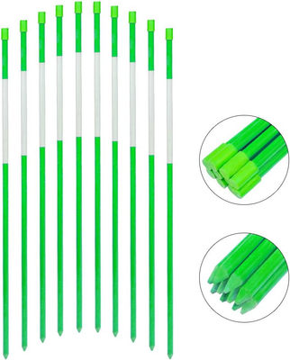 Reflective Driveway Markers 48-Inch Green 20-Pack 1/4-Inch Dia Reflective Snow