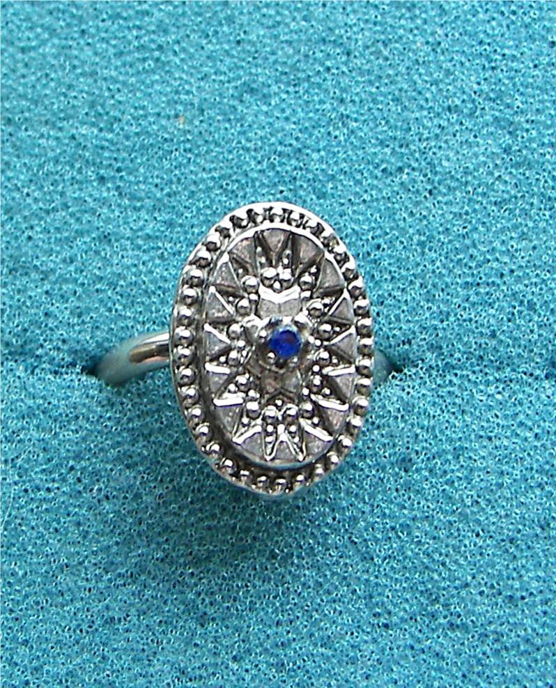 Vogue Silver Tone Ring with Blue Stone -  Vogue Jewelry - Vtg