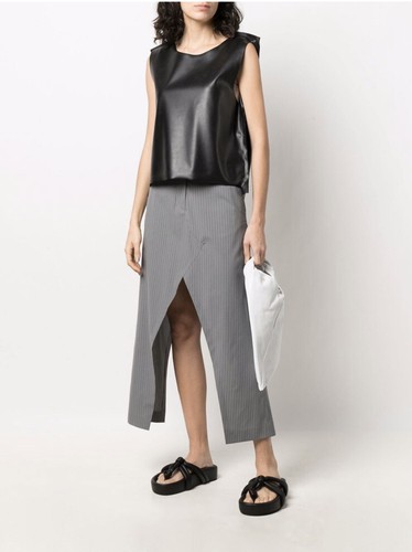 ワンピース MM6 MAISON MARGIELA Women Mid Skirts S62DG0048 M20108 151 Wh MM6 Maison Margiela Pinstriped Midi Skirt | White | FARFETCH