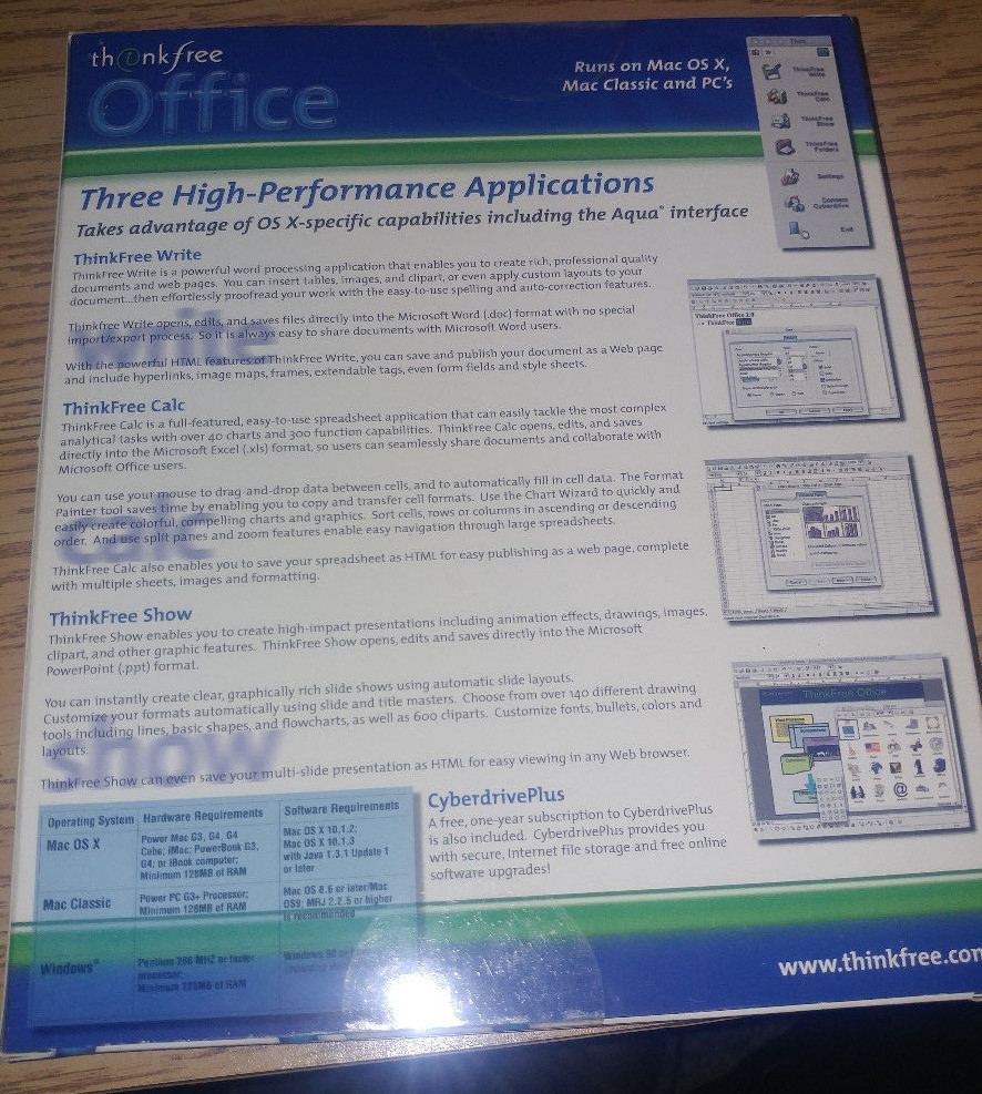 Thinkfree Office For Windows or Mac NEW