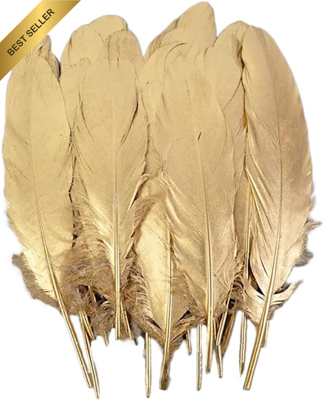 Gold Feathers X 20 Wedding Party Decorations Goose DIY Craft Millinery Supplies