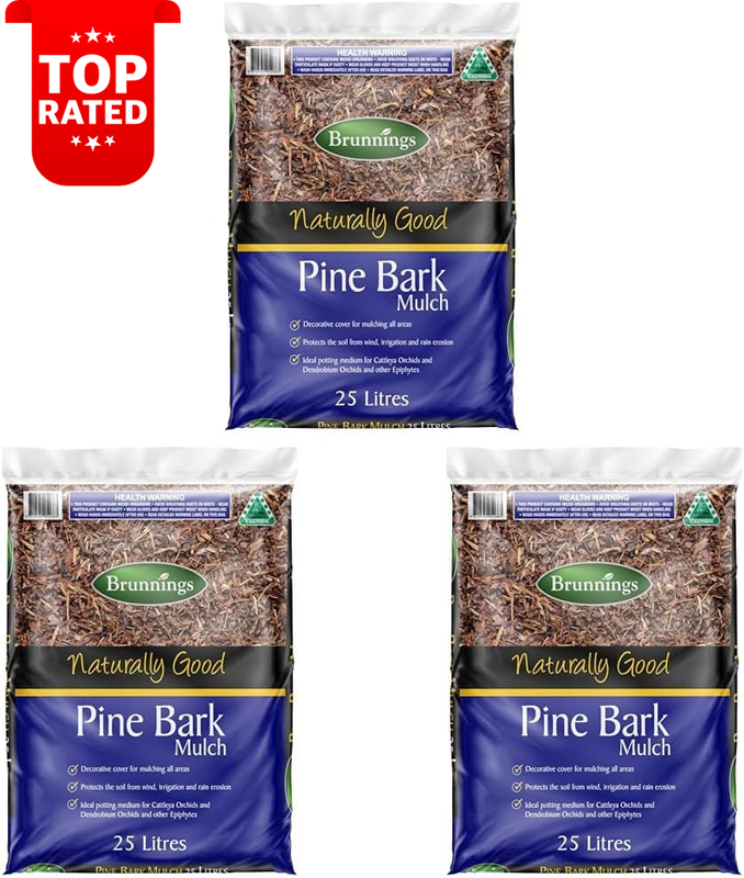 Naturally Good Pine Bark Mulch 25L 3-Pack Quality Landscaping Soil Cover