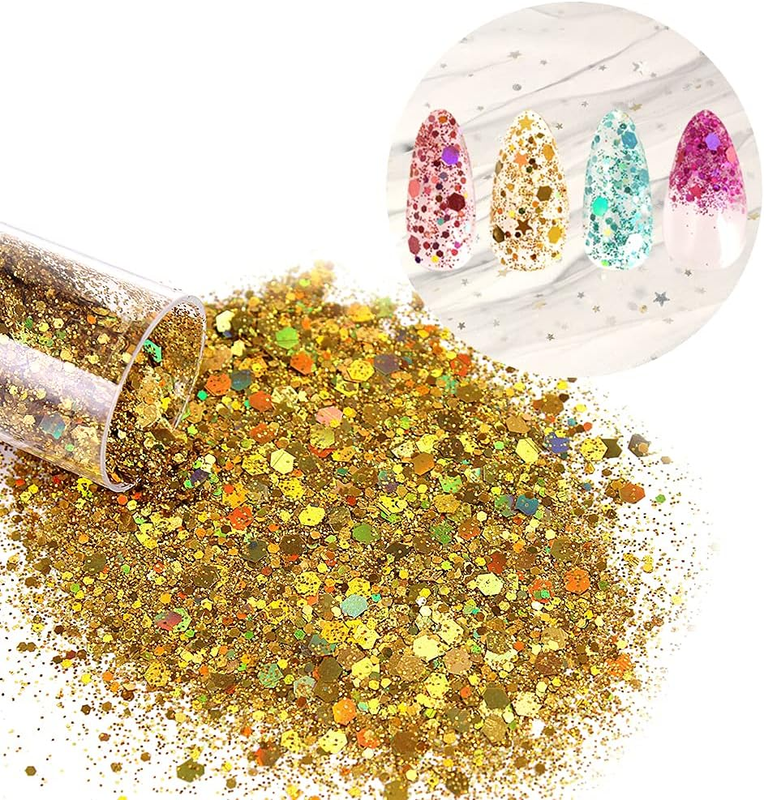 Chunky and Fine Glitter Mix,  36 Colors Chunky Sequins & Fine Glitter Powder Mix