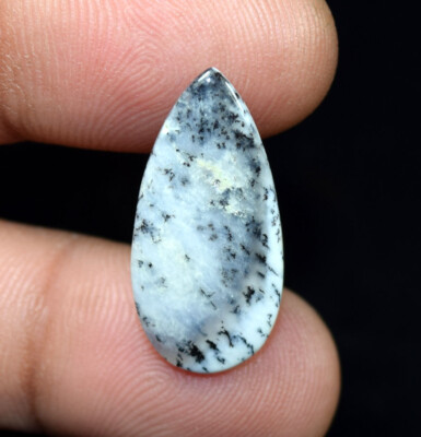 7.20 Cts. 100% Natural Dendrite Opal Pear Cabochon Flat Back Loose Gemstones