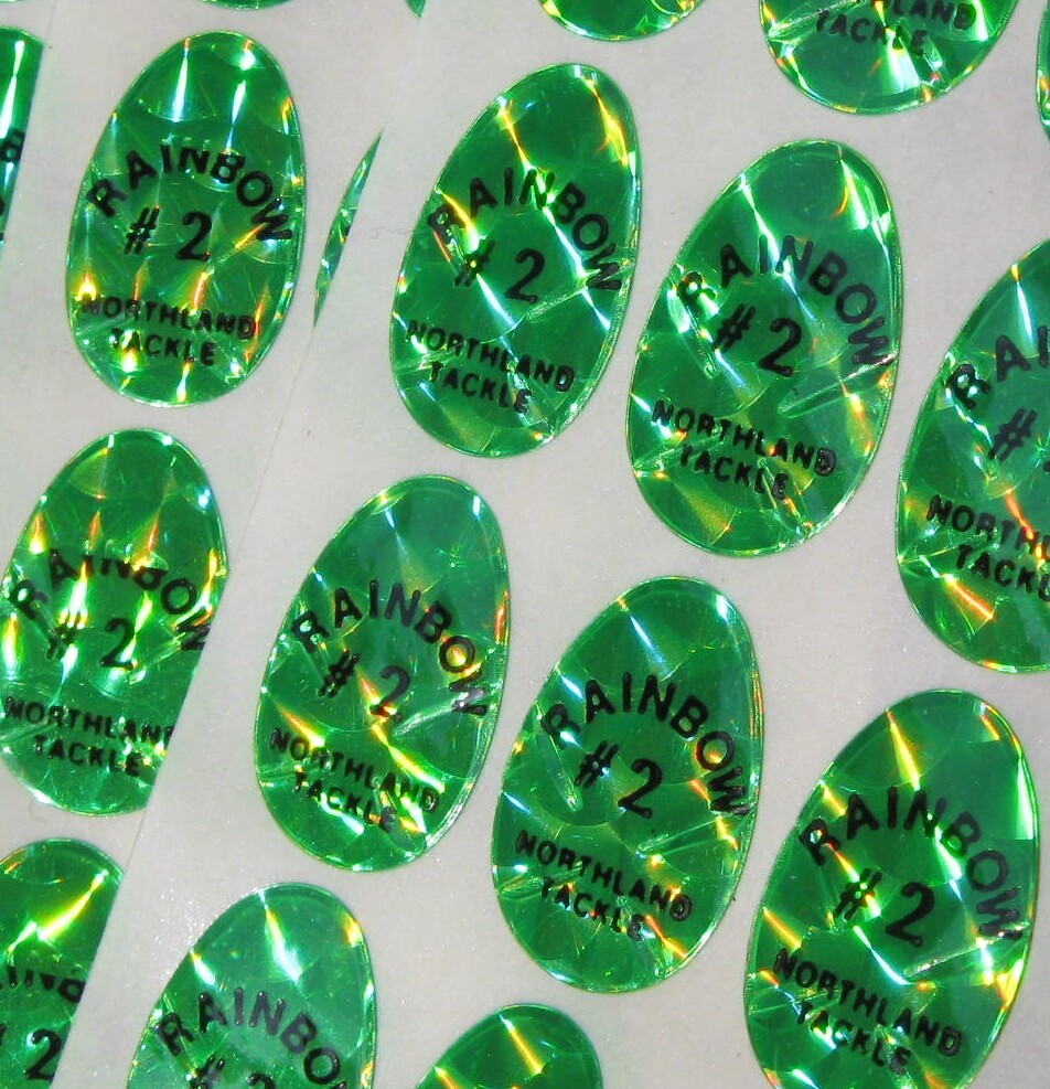 #2 Holographic Northland Tackle Replacement Green Decals-Lot of 147