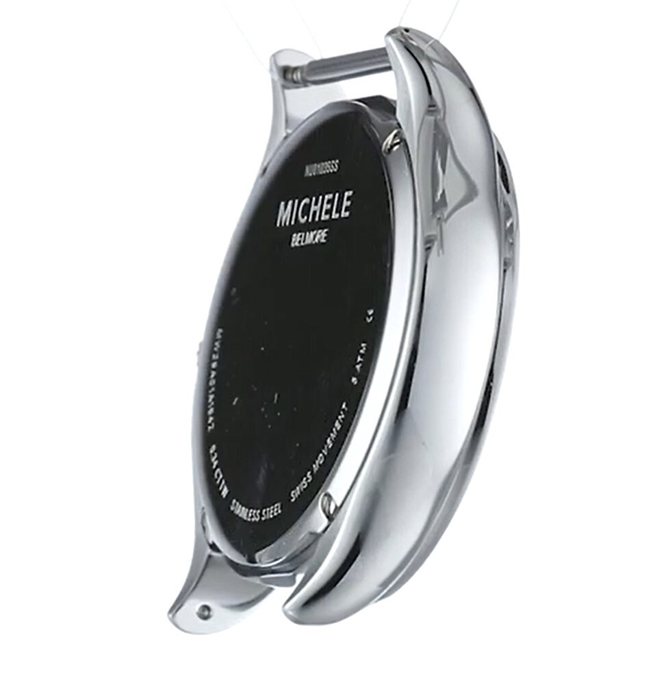 Pre-owned Michele Belmore Diamond Head Mw29b01a1942 Swiss Quartz Silver Watch $1595