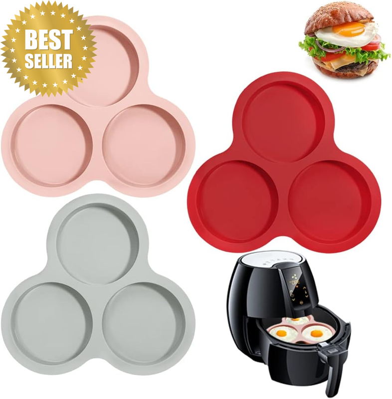 3 Pcs Silicone Air Fryer Egg Mold,  Nonstick Air Fryer Baking Pan Air Fryer Acce
