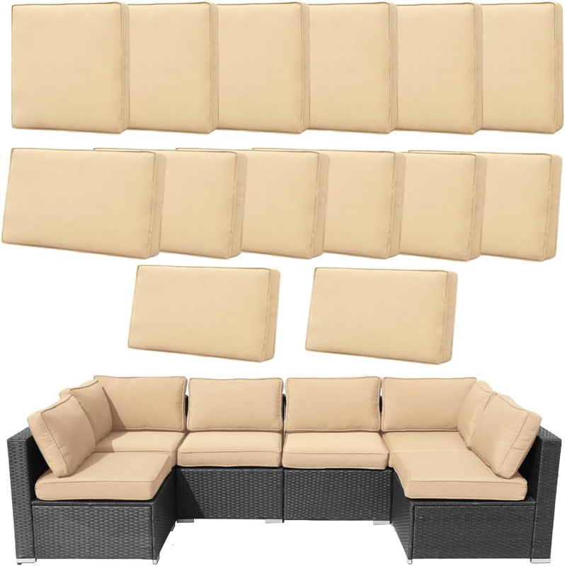14Pcs Outdoor Cushion Covers Replacement Washable Waterproof