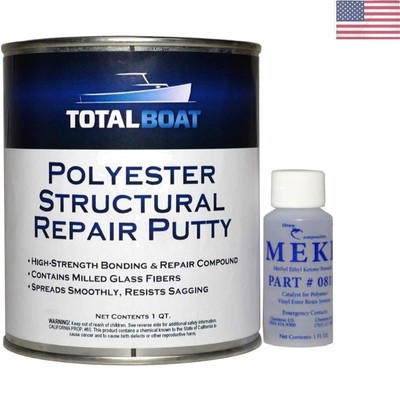 Polyester Structural Repair Putty - Marine Grade Long Strand Fiber Fiberglass...