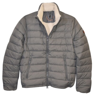 Pre-owned Save The Duck Yannick Men's Jacket Puffer Quilted Windproof In Gray