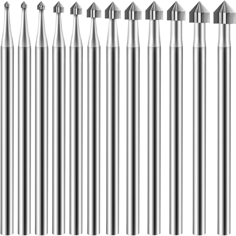 12Pc Cylinder Cone Shape Carving Burr Sets Jewelry Burr Setsshank Jewelry Making