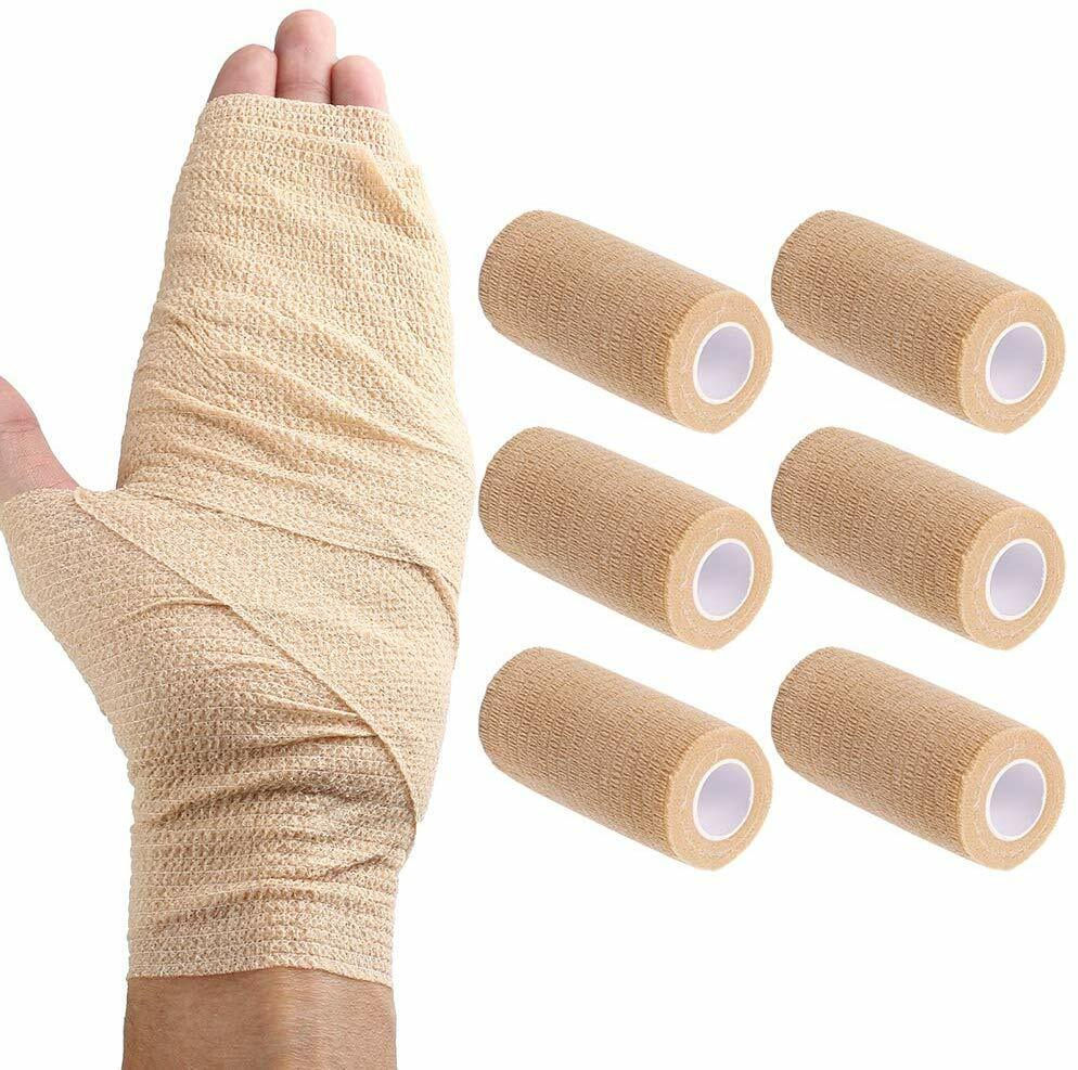 2'' 3'' 4'' Cohesive Bandage Self Adhesive Gauze Roll Medical Tape First Aid Kit