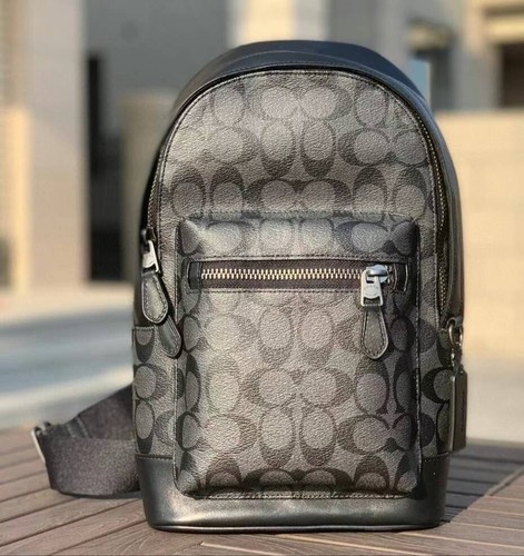 NWT Coach 2853 Men's West Pack In Signature Canvas & Leather