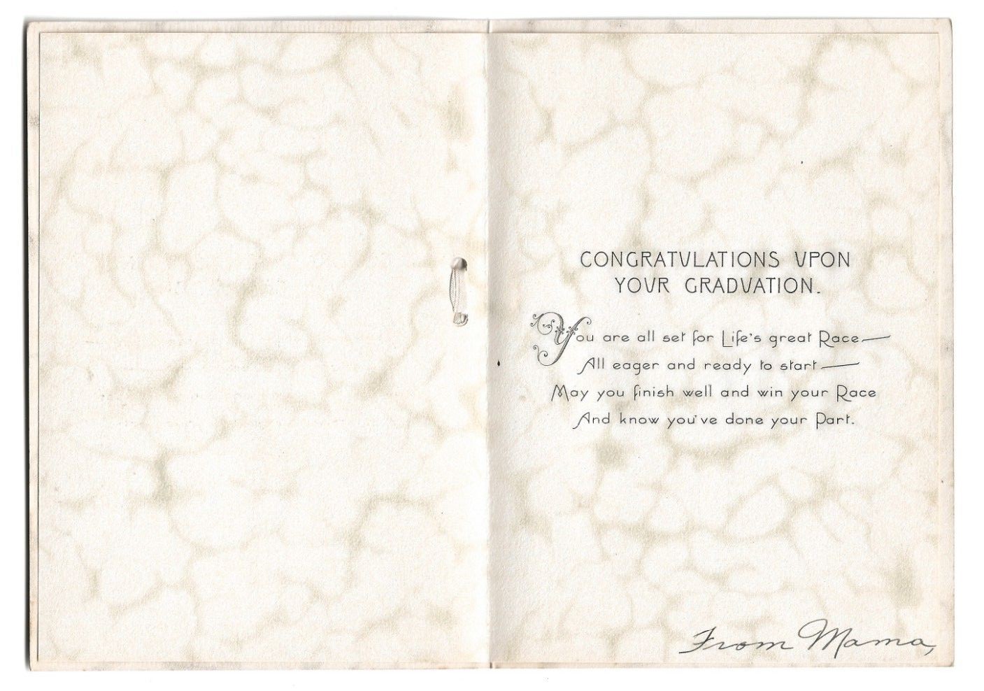 1931 Graduation Greeting Card Embossed School Front with Children Hand-Colored