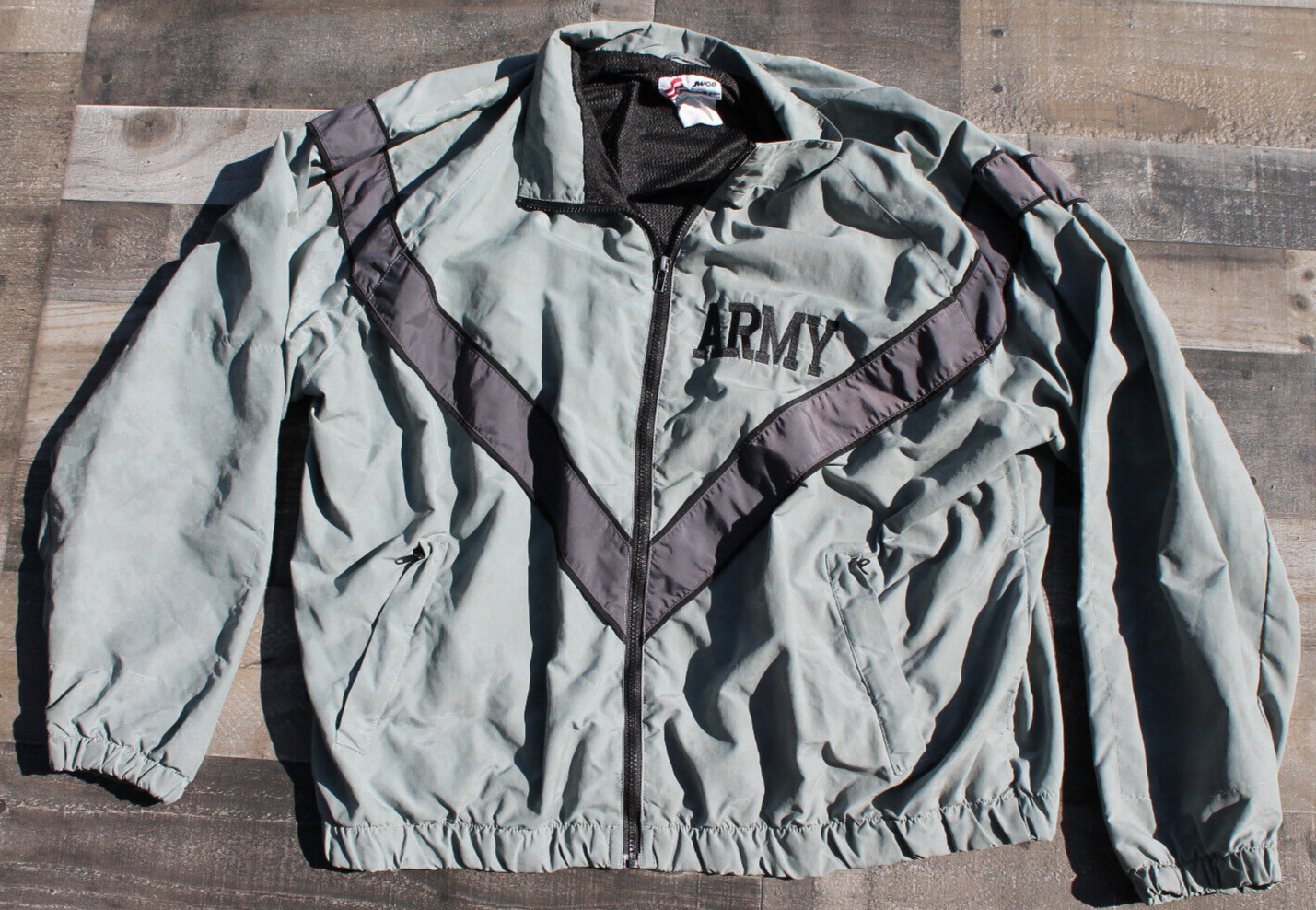 上品スタイル Medium Mens Jacket Army US Gray Zip Full Fitness Physical ジャケット・アウター