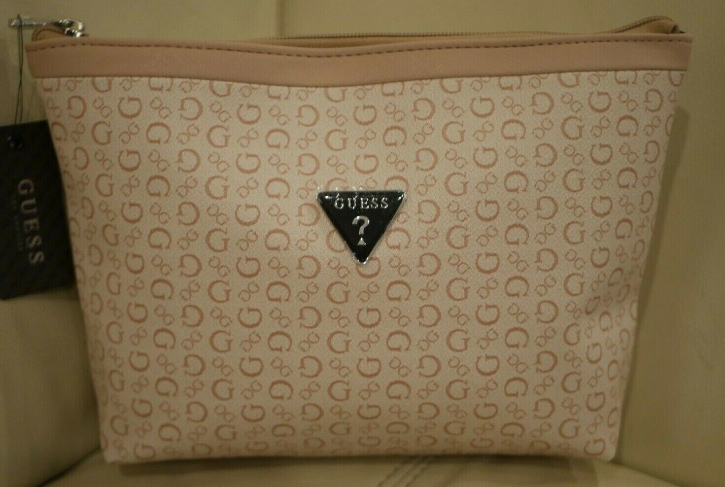 NEW WT WOMEN'S GUESS LIGHT ROSE BAG LARGE COSMETIC JUNCTION NEW WT WOMEN'S GUESS LIGHT ROSE BAG LARGE COSMETIC JUNCTION