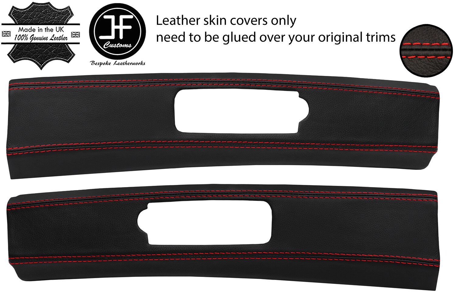 ゴシック　ハット RED STITCH 2X TARGA ROOF TRIM REAL LEATHER COVERS FITS