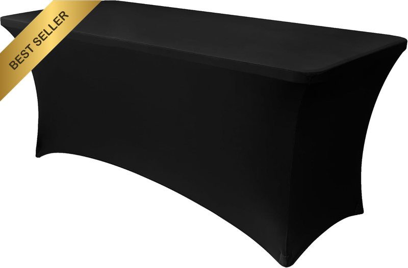 6Ft Stretch Spandex Table Cover for Standard Folding Tables - Universal Rectangu