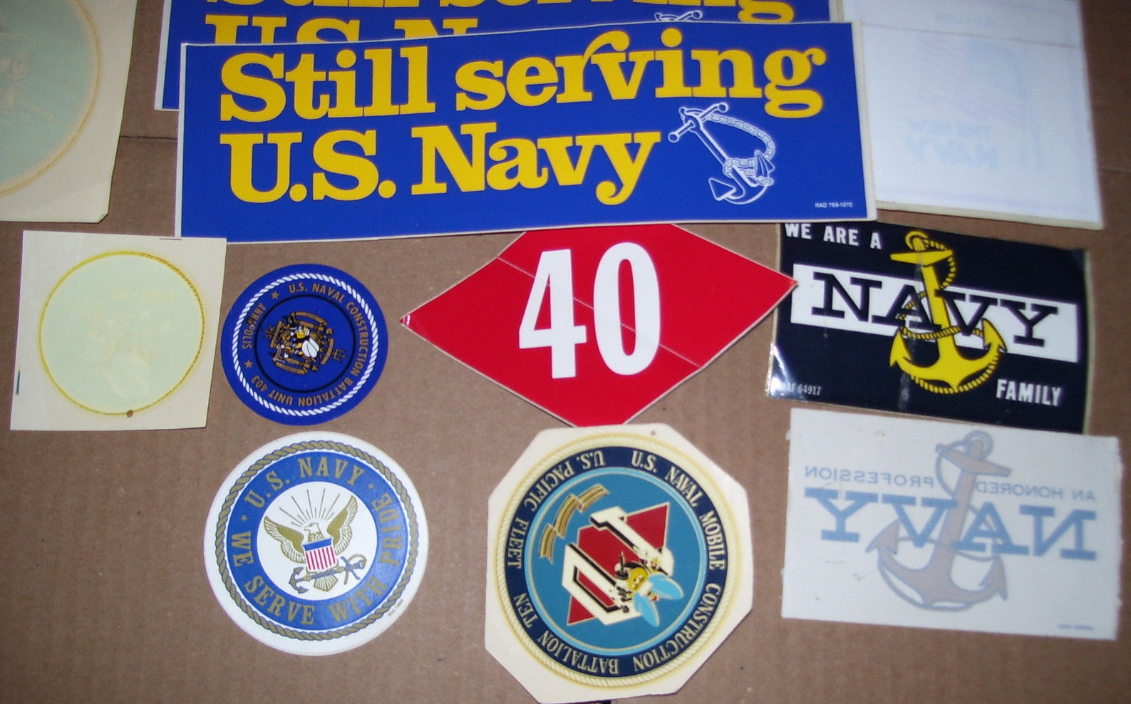 Lot of 16 Vintage Military Navy Marines Army Bumper Stickers Decals Seabees