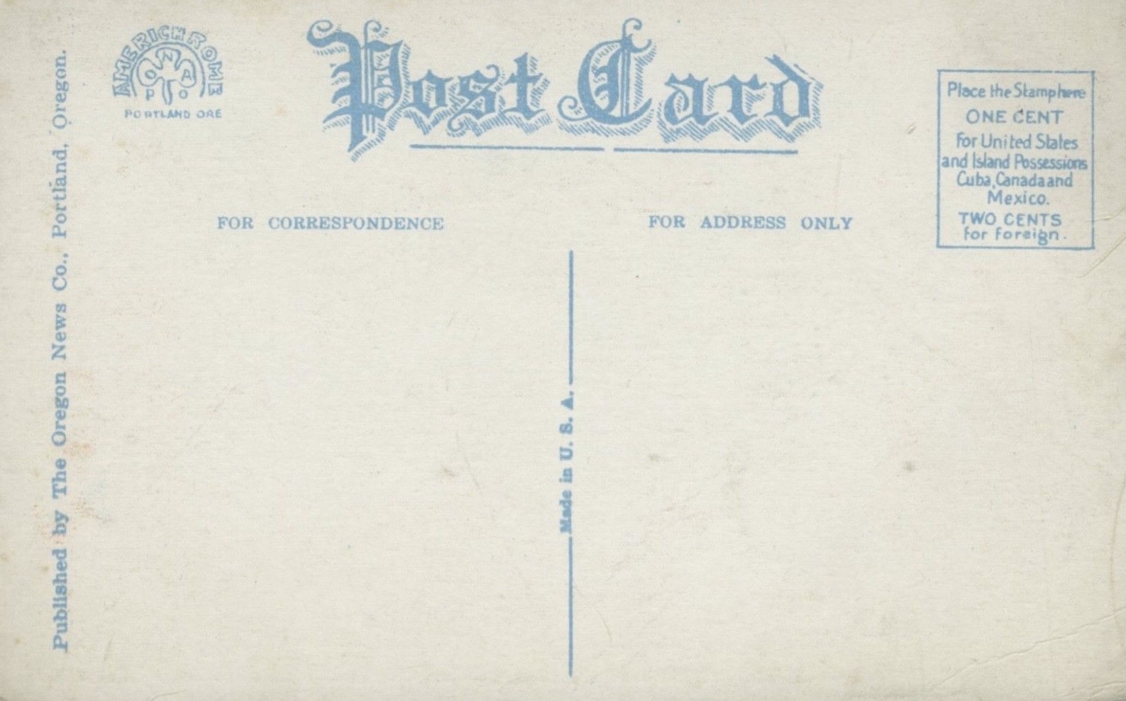 Bird's Eye View Portland OR Oregon by Moonlight ~ Cadillac Night View ~ Postcard