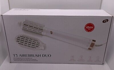 T3 AireBrush Duo White Ionic Interchangeable Hot Air Blow Dry Brush Model 76650
