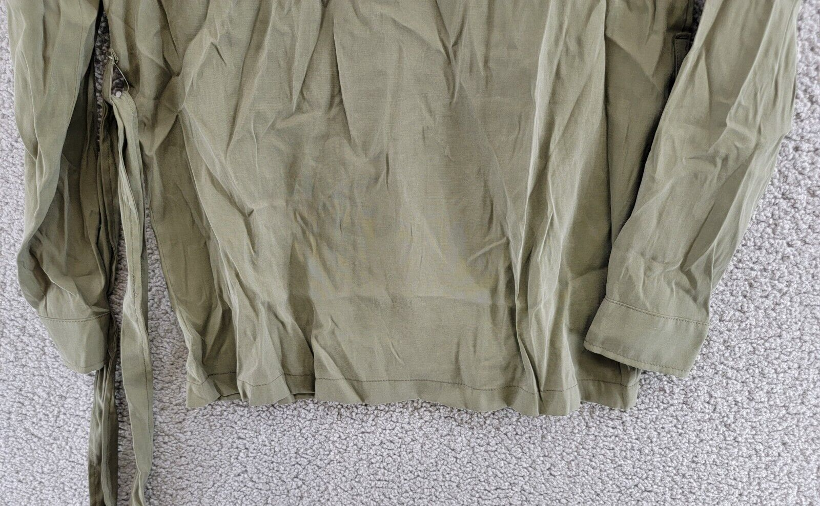Jessica Simpson Jessa Button Front Tie Safari Jacket Women's S Olive Long Sleeve - Picture 15 of 20