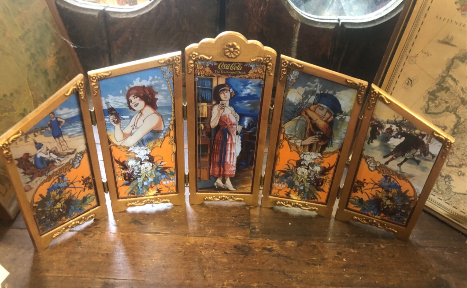 コカコーラ ステンドグラス Four Seasons1923年 グラスマスターズ COCA-COLA - Very Rare 1986 Stained Glass Four Seasons