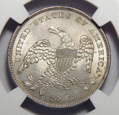 1831 NGC MS64 SMALL LETTERS CAPPED BUST QUARTER