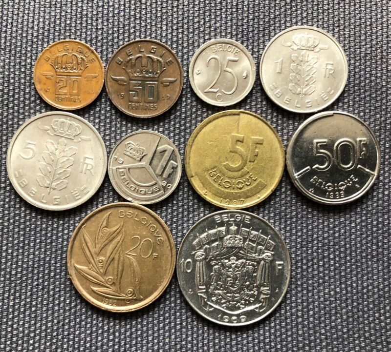 Belgium 🇧🇪 Lot Of 10, World Foreign Coins