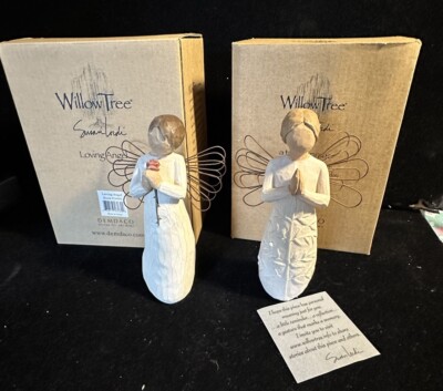 (2) Willow Tree Prayer, Loving Angel  Figurines by Demdaco Susan Lord