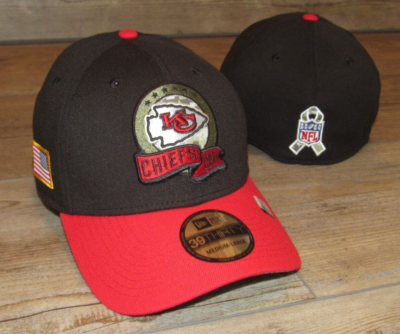 Kansas City Chiefs Salute Service On Field 39Thirty Flex Fitted Hat Cap Men M L