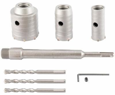 Concrete Hole Saw Kit, 30 40 60mm SDS Plus Shank Wall Hole Cutter Drill Bit Set