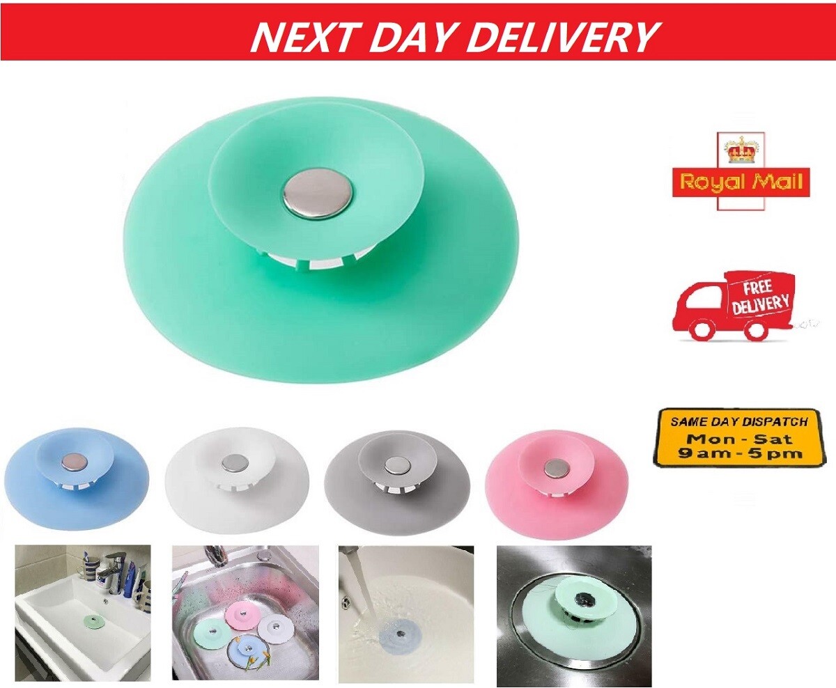 Kitchen Sink Plug Sink Strainer Silicone Drain Stopper Drainer Basin Bathroom Uk Ebay