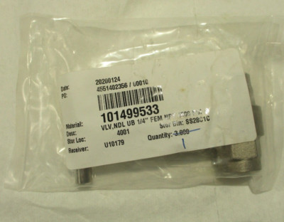 NEW PARKER 4F-U6LB-G-SS-HT 316 STAINLESS STEEL BONNET NEEDLE VALVE 1/4'' PIPE