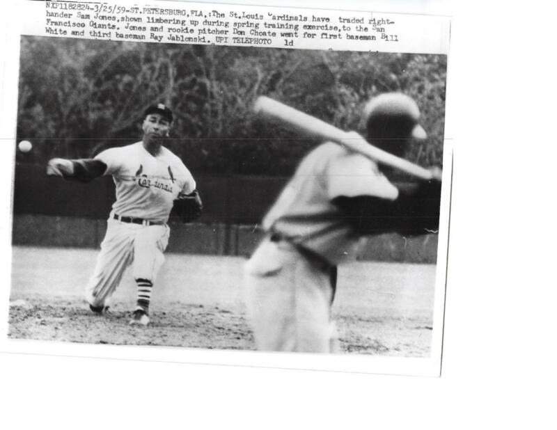 Sam Jones Cardinals To Giants 3/25/59 Vintage Sports Still