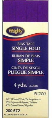 Wrights ~ (PC200-0572) - Single Fold Bias Tape - Plum, 4yd