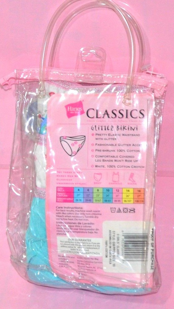 Hanes Girls Brief Panties Pantie Underwear Kids Cotton Size 10 6 Pair Pack *New*