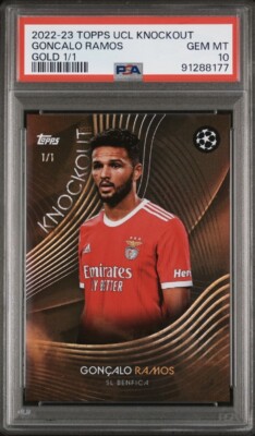 2022-23 Topps UCL Knockout GONCALO RAMOS Gold 1/1 Portugal PSA 10 GEM MINT